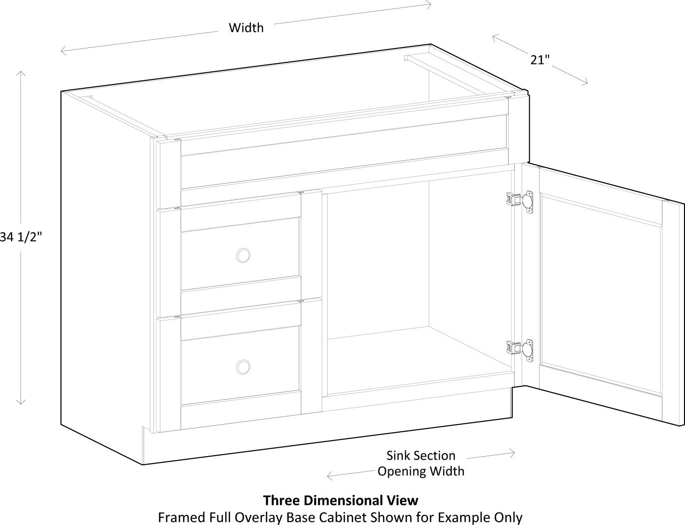 Specsheet Vanity Sink Base 1Door 1Ff 2Drawer